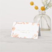 Blush Blooms Waterverf Goud Bloemen Custom Escort Plaatskaartje (Voorkant)