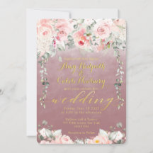 Blush Blooms Weddenschap Fancy goudkalligrafie Mal