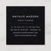 Blush Blooms | Zwart Vierkante Visitekaartje (Achterkant)