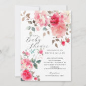 Blush Blossom Baby Douche Uitnodigingen (Voorkant)