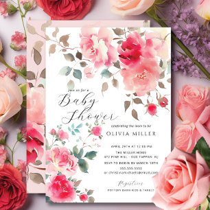 Blush Blossom Baby Douche Uitnodigingen