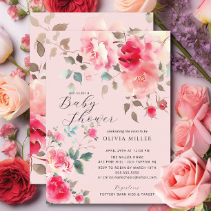 Blush Blossom Baby Douche Uitnodigingen