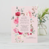 Blush Blossom Baby Douche Uitnodigingen (Staand voorkant)