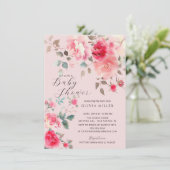 Blush Blossom Baby Douche Uitnodigingen (Staand voorkant)