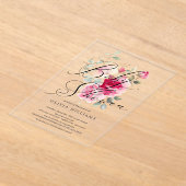 Blush Blossom Baby shower Invitation Acryl Uitnodigingen (Laagn)