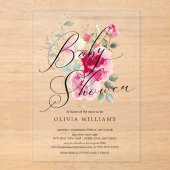 Blush Blossom Baby shower Invitation Acryl Uitnodigingen (Voorkant)