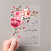 Blush Blossom Baby shower Invitation Acryl Uitnodigingen (Insitu (Draagbaar))