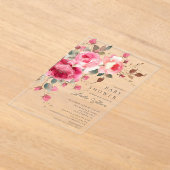 Blush Blossom Baby shower Invitation Acryl Uitnodigingen (Laagn)