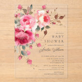 Blush Blossom Baby shower Invitation Acryl Uitnodigingen (Voorkant)