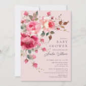 Blush Blossom Baby shower Invitation Kaart (Voorkant)
