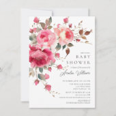 Blush Blossom Baby shower Invitation Kaart (Voorkant)