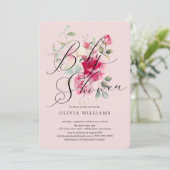 Blush Blossom Baby shower Invitation Kaart (Staand voorkant)