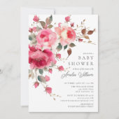 Blush Blossom Baby shower Invitation Kaart (Voorkant)