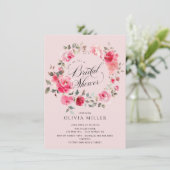 Blush Blossom Bridal Shower Uitnodiging (Staand voorkant)