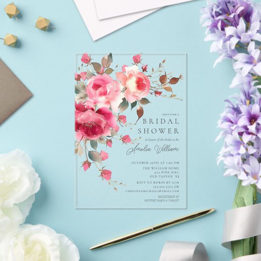 Blush Blossom Bridal Shower Uitnodiging (Insitu (Huwelijk))