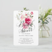 Blush Blossom Bridal Shower Uitnodiging (Staand voorkant)