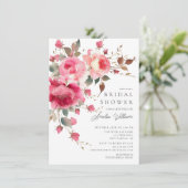 Blush Blossom Bridal Shower Uitnodiging (Staand voorkant)