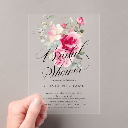 Blush Blossom Bridal Shower Uitnodiging (Insitu (Draagbaar))