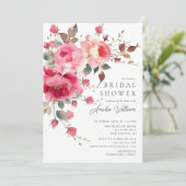 Blush Blossom Bridal Shower Uitnodiging (Staand voorkant)