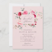 Blush Blossom Bridal Shower Uitnodiging (Voorkant)