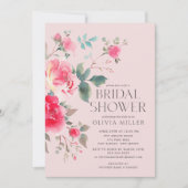 Blush Blossom Bridal Shower Uitnodiging (Voorkant)