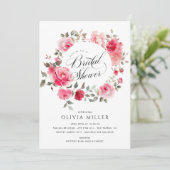 Blush Blossom Bridal Shower Uitnodiging (Staand voorkant)