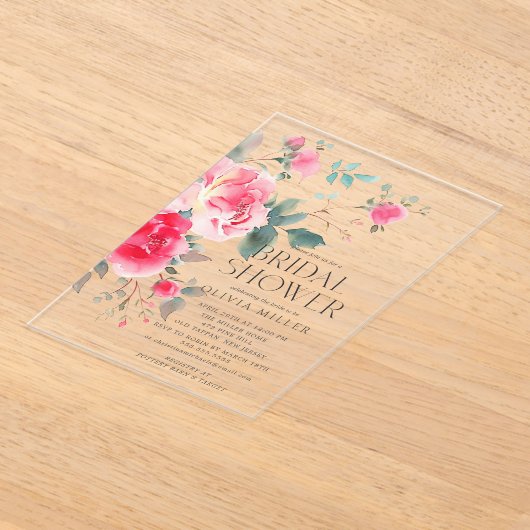 Blush Blossom Bridal Shower Uitnodiging (Laagn)