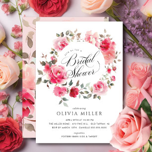 Blush Blossom Bridal Shower Uitnodiging