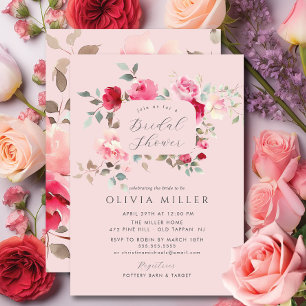 Blush Blossom Bridal Shower Uitnodiging