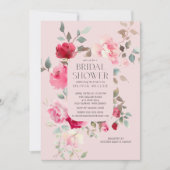 Blush Blossom Bridal Shower Uitnodigingen (Voorkant)