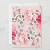 Blush Blossom Bridal Shower Uitnodigingen (Achterkant)