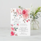 Blush Blossom Bridal Shower Uitnodigingen (Staand voorkant)