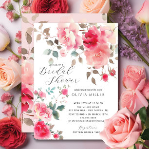 Blush Blossom Bridal Shower Uitnodigingen