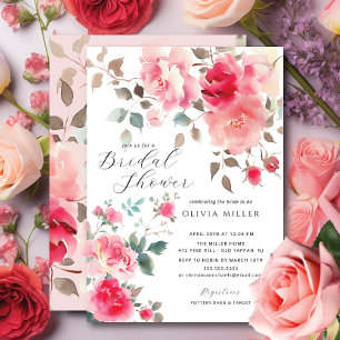 Blush Blossom Bridal Shower Uitnodigingen
