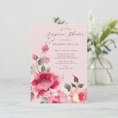 Blush Blossom Bruids Lingerie Douche Kaart (Staand voorkant)