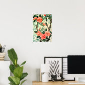 Blush Blossom Camelia Garden Waterverf Poster (Thuiskantoor)