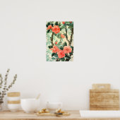 Blush Blossom Camelia Garden Waterverf Poster (Keuken)