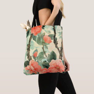 Blush Blossom Camelia Garden Waterverf Tote Bag