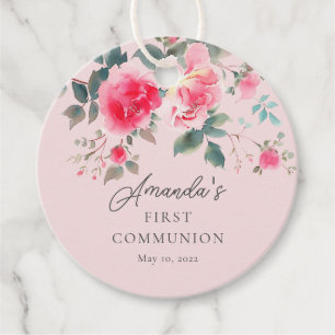 Blush Blossom Eerste Heilige Communie Bedankjes Labels