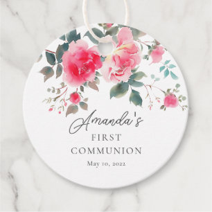 Blush Blossom Eerste Heilige Communie Bedankjes Labels