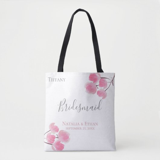 Blush Blossom Specialized Bridesmaid Tote Bag (Voorkant)