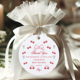Blush Blossom Sweet Cherry Baby shower Bedankjes Labels