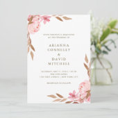 Blush Blossom | Waterverf Floral Wedding Kaart (Staand voorkant)