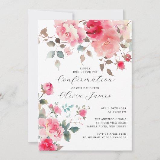 Blush Blossoms bevestiging Kaart (Voorkant)