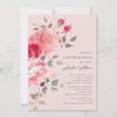 Blush Blossoms Bevestiging Uitnodiging (Voorkant)