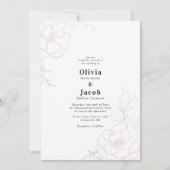 Blush Blossoms Bloemen Bloemen Bruiloft Ontwerp Kaart (Voorkant)