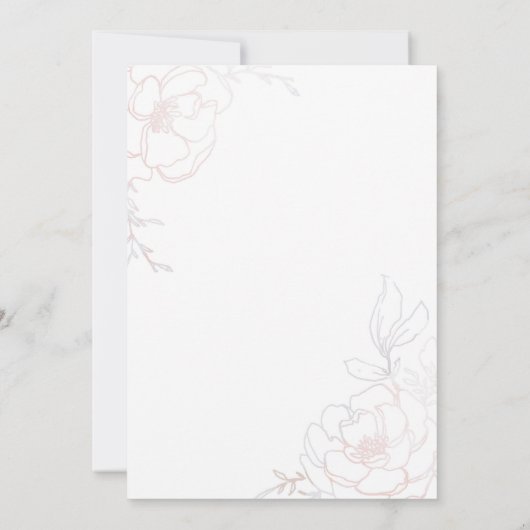 Blush Blossoms Bloemen Bloemen Bruiloft Ontwerp Kaart (Achterkant)