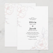 Blush Blossoms Bloemen Bloemen Bruiloft Ontwerp Kaart (Voorkant / Achterkant)