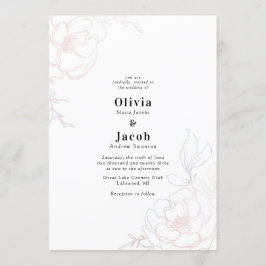 Blush Blossoms Bloemen Bloemen Bruiloft Ontwerp Kaart