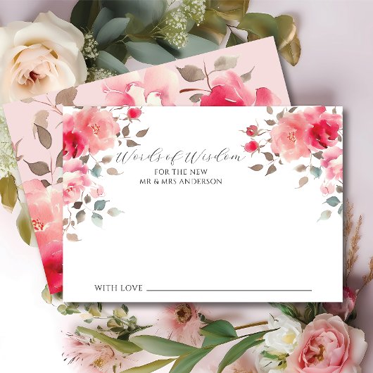 Blush Blossoms Bruid Woorden van Wijsheid Kaart